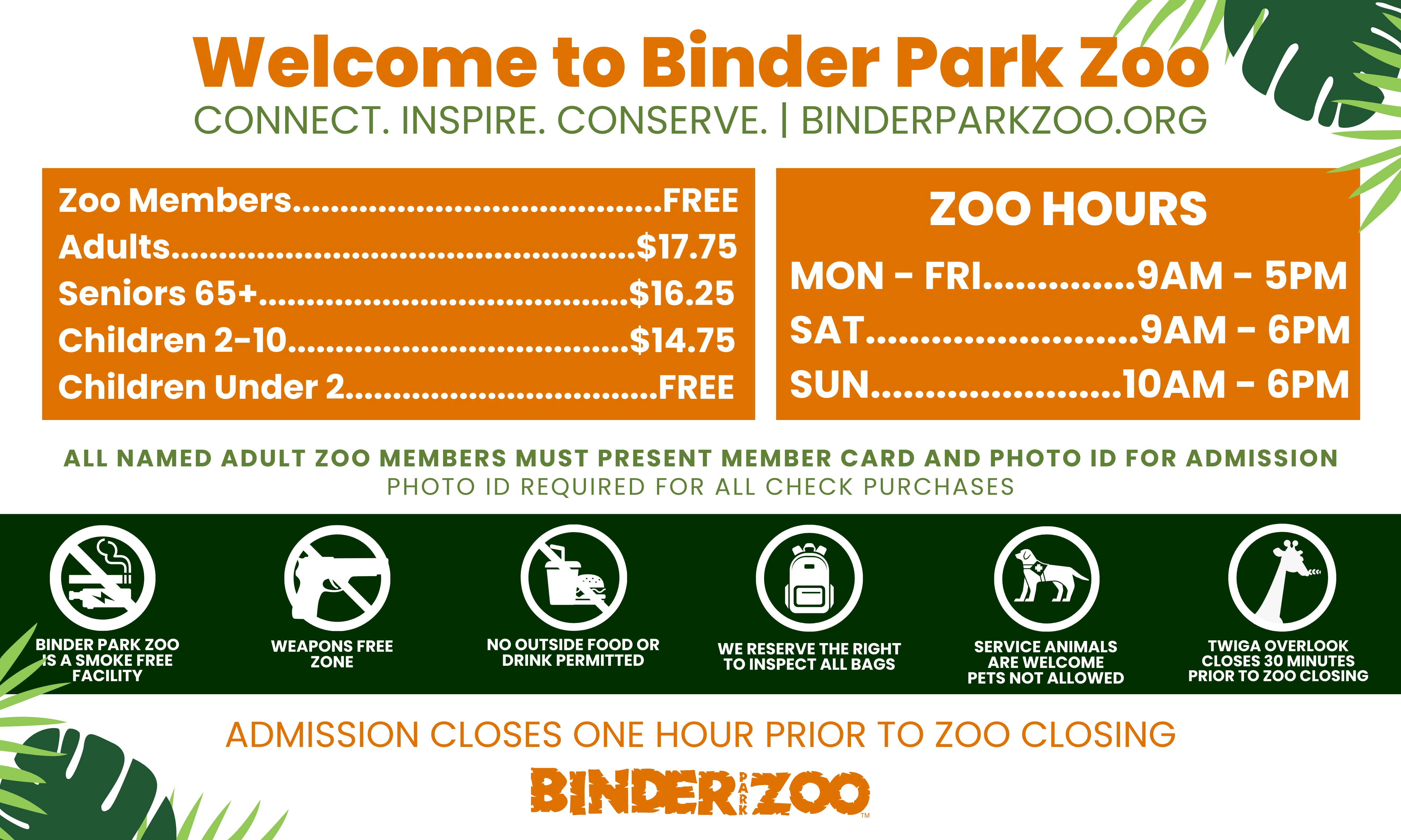 Entrance Admission Sign